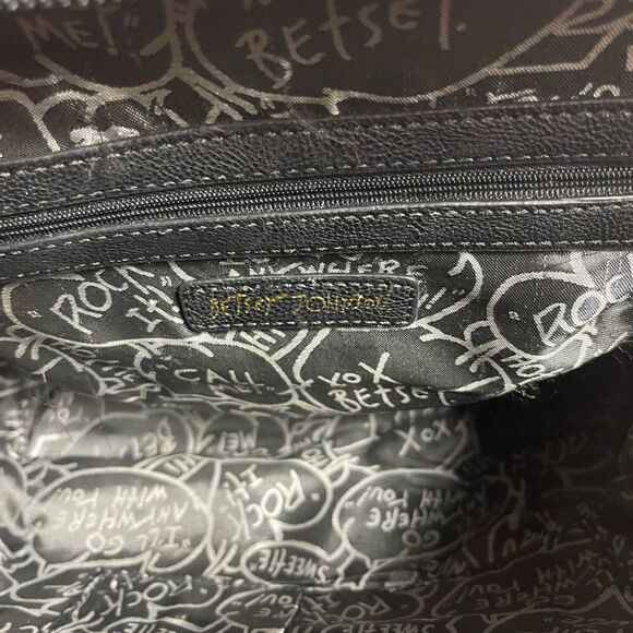 Betsey Johnson multi color quilted Shoulder bag large mauve bow & studs accent - Picture 11 of 15